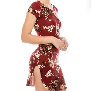 Short Sleeve Tunic Floral Dress